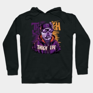 Urban Style Thug Life Dog Design Hoodie